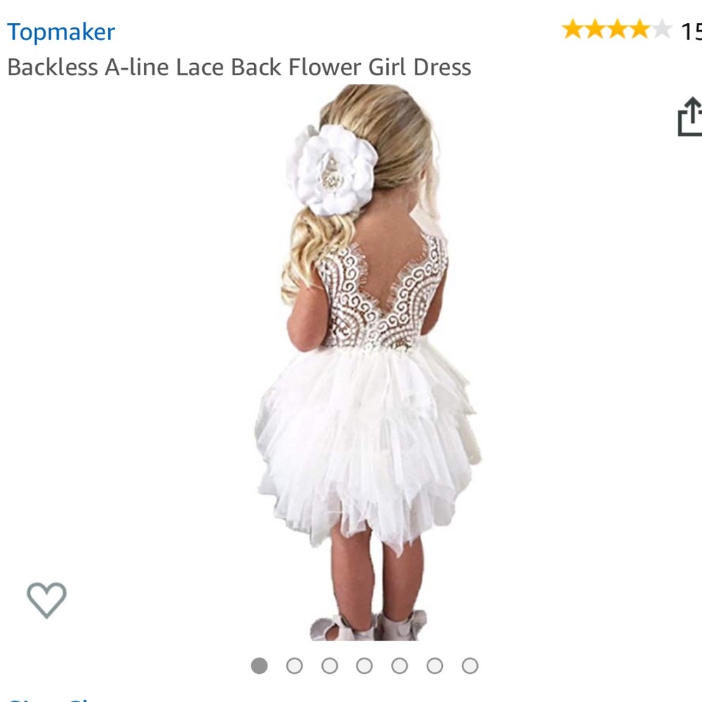 Backless A-line Lace Back Flower Girl Dress